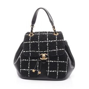 CHANEL Rucksack Sac Backpack Matelasse As4493 Black White Leather Mini Backpack